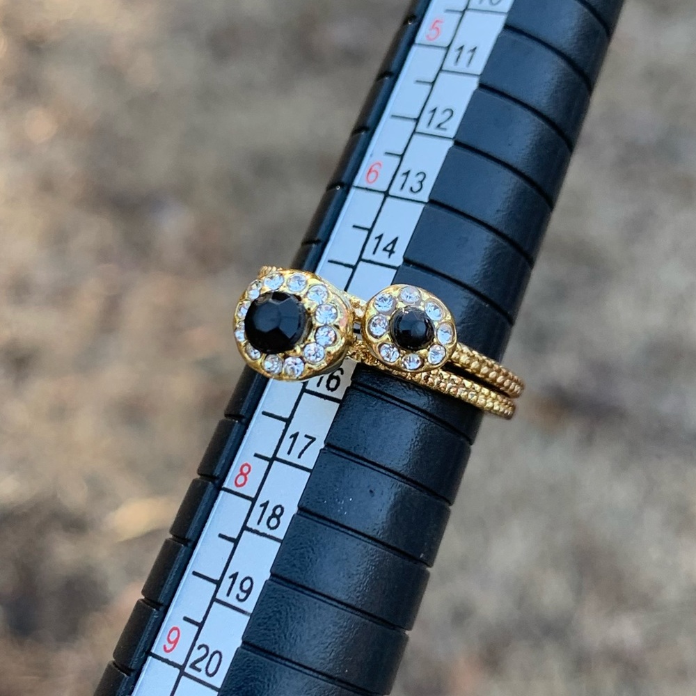 Rhinestone Primrose Stacking Rings - Picture 12 of 13
